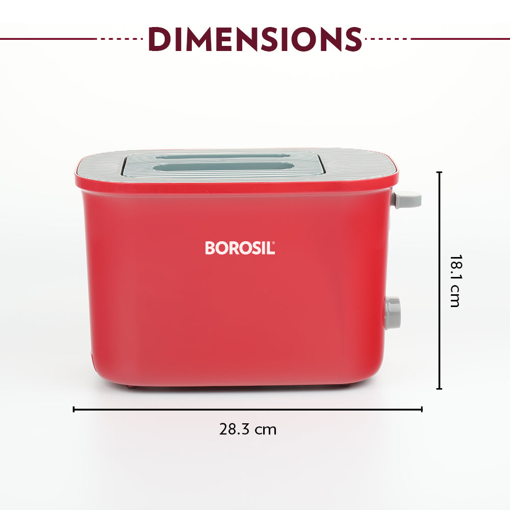 Borosil Krispy Pop-up Toaster, Red
